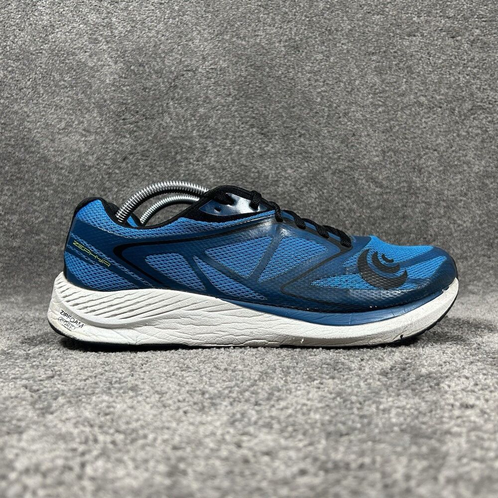Topo Athletic Zephyr Men's Size 11.5 Blue Black Running Shoes Used Fabric Wear